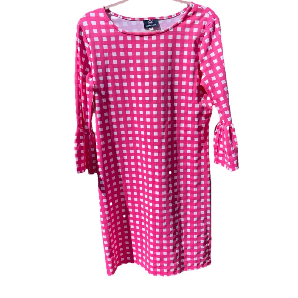 Sailor Sailor Pink Gingham Spring Easter Preppy Dress Sz Medium